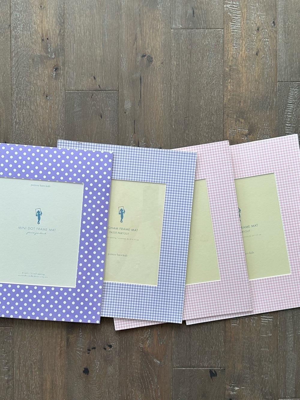 LOT OF 4 NEW POTTERY BARN KIDS FRAME MATS FOR 8X10 PHOTO FITS 16X13 FRAME